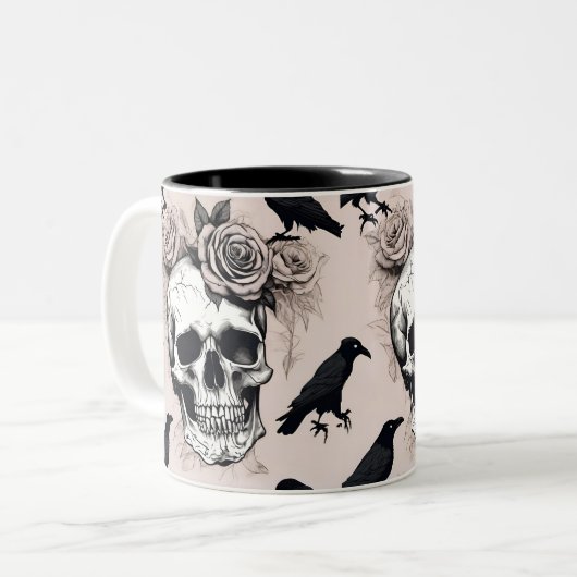 Gothic Reverie Blooms & Botten Tweekleurige Koffiemok (Voorkant links)