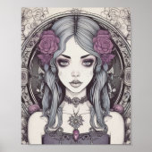 Gothic Reverie Blue Girl Poster (Voorkant)