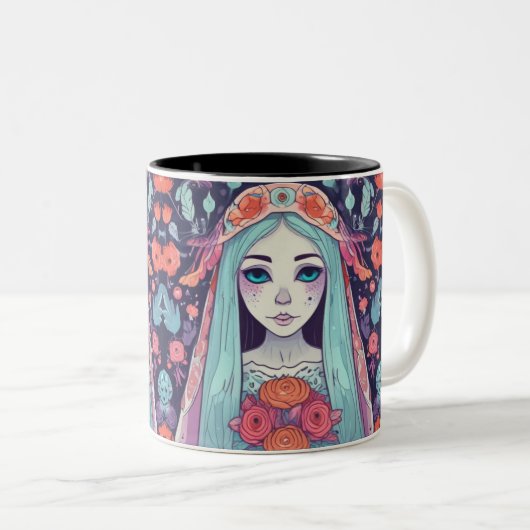 Gothic Reverie Lovely Bride Tweekleurige Koffiemok (Voorkant rechts)