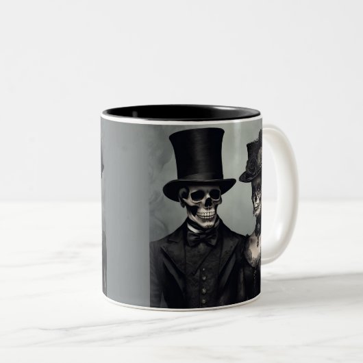 Gothic Reverie Love's Last Rite Tweekleurige Koffiemok (Voorkant rechts)