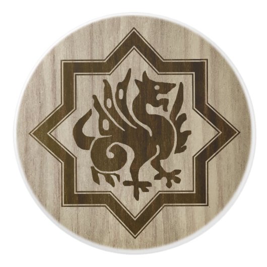 Gothic Revival Dragon Ceramic Pull Keramische Knop (Voorkant)