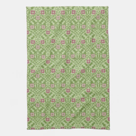 Gothic Revival Floral Kitchen Towel Theedoek (Verticaal)