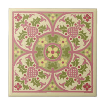 Gothic Revival Floral Medallion Keramische Tegel