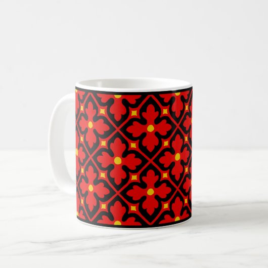 Gothic Revival Quatrefoil Koffie Mok (Voorkant links)