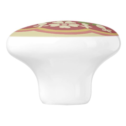 Gothic Revival Rosette Keramische Pull Keramische Knop (Zijkant)