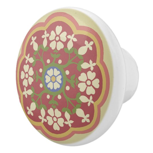 Gothic Revival Rosette Keramische Pull Keramische Knop (Rechts)