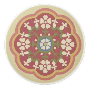 Gothic Revival Rosette Keramische Pull Knop