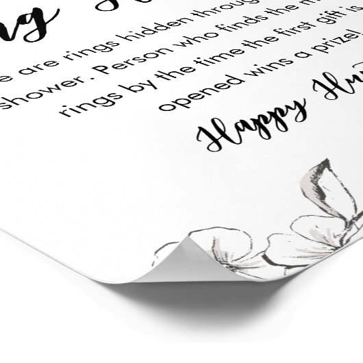 Gothic Ring Hunt Vrijgezellenfeest spel teken Poster (Hoek)