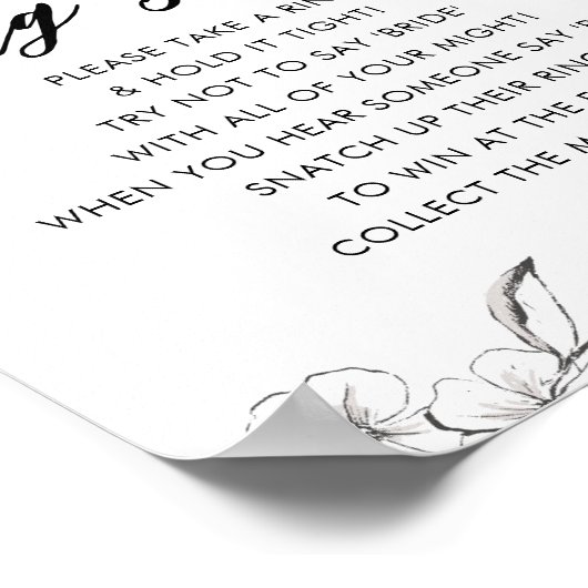 Gothic Ring Spel Vrijgezellenfeest Spel Sign Poster (Hoek)