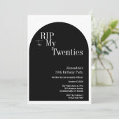 Gothic RIP 20s 30th Birthday Party Zwart-wit Kaart (Staand voorkant)