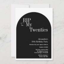 Gothic RIP 20s 30th Birthday Party Zwart-wit