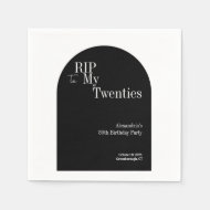 Gothic RIP 20s 30th Birthday Party Zwart-wit Servet