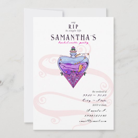 Gothic RIP to Single Life Hen Do Bachelorette Kaart (Voorkant)