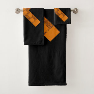 Gothic Ritual Cult Cross Black Oranje Pagan Fire Bad Handdoek