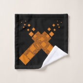 Gothic Ritual Cult Cross Black Oranje Pagan Fire Bad Handdoek (Wasdoekje)