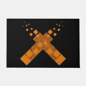 Gothic Ritual Cult Cross Black Oranje Pagan Fire Deurmat (Voorkant)