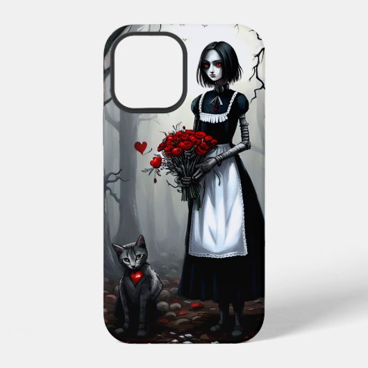 Gothic Robot Meisje iPhone Hoesje (Achterkant)
