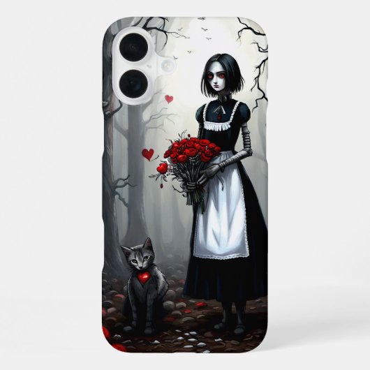 Gothic Robot Meisje iPhone Hoesje (Achterkant)