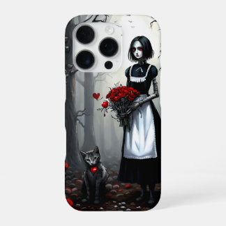 Gothic Robot Meisje iPhone 16 Pro Hoesje