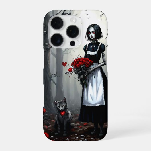 Gothic Robot Meisje iPhone Hoesje (Achterkant)