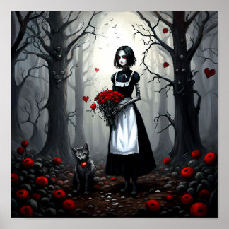 Gothic Robot Meisje Poster