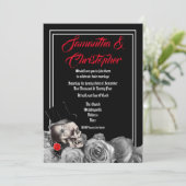 Gothic rock of biker black bruiloft kaart (Staand voorkant)