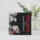 Gothic, rock of biker zwart roos vrijgezellenfeest kaart (Staand voorkant)