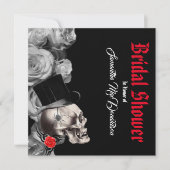 Gothic, rock of biker zwart roos vrijgezellenfeest kaart (Voorkant)
