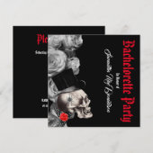 Gothic, rock of biker zwarte vrijgezellenfeest kaart (Voorkant / Achterkant)