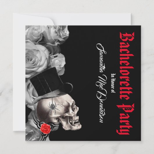 Gothic, rock of biker zwarte vrijgezellenfeest kaart (Voorkant)