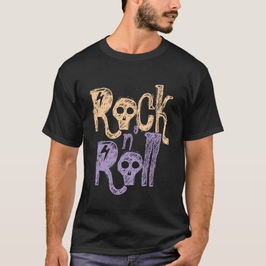 Gothic Rock & Roll Zwart T-shirt Design Mannen (Voorkant)