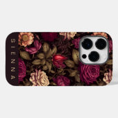 Gothic rode crème bloemmody bloemen Case-Mate iPhone case (Achterkant (horizontaal))