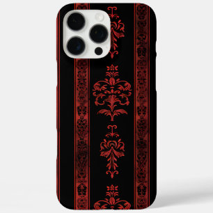 Gothic rode damasten streep telefoonhoes iPhone 16 pro max hoesje