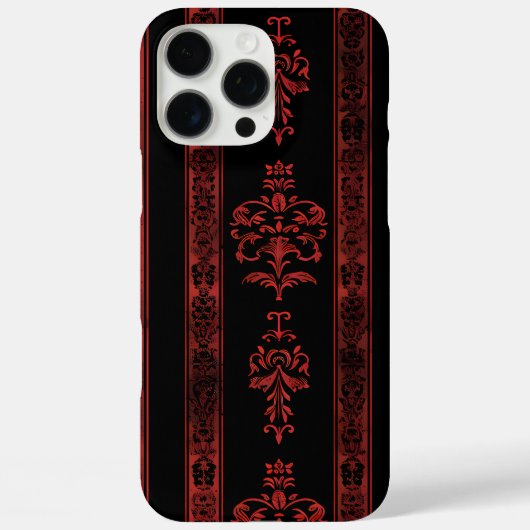 Gothic rode damasten streep telefoonhoes Case-Mate iPhone case (Achterkant)