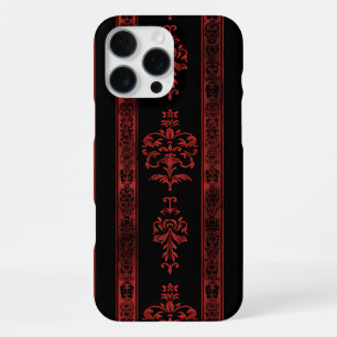 Gothic rode damasten streep telefoonhoes iPhone 16 pro max hoesje
