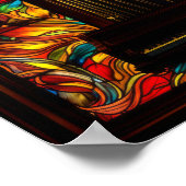 Gothic Rode Klaproos Kerk Pipeorgel Gebrandschilde Poster (Hoek)