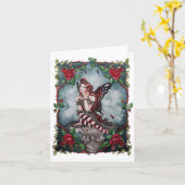 Gothic rode roos fee wenskaart kaart (Gele Bloem)