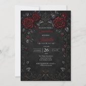 Gothic Rode rozen Quinceañera Kaart (Voorkant)