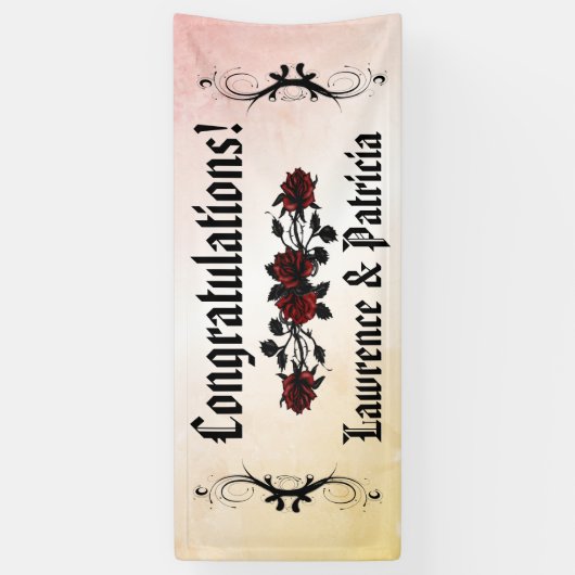 Gothic Rode rozenperzik Spandoek (Verticaal)