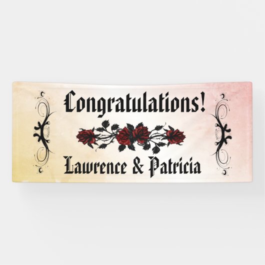 Gothic Rode rozenperzik Spandoek (Horizontaal)