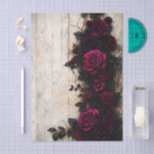 Gothic Romance Dark Burgundy Roses FE1R Decoupage Tissuepapier (Craft)