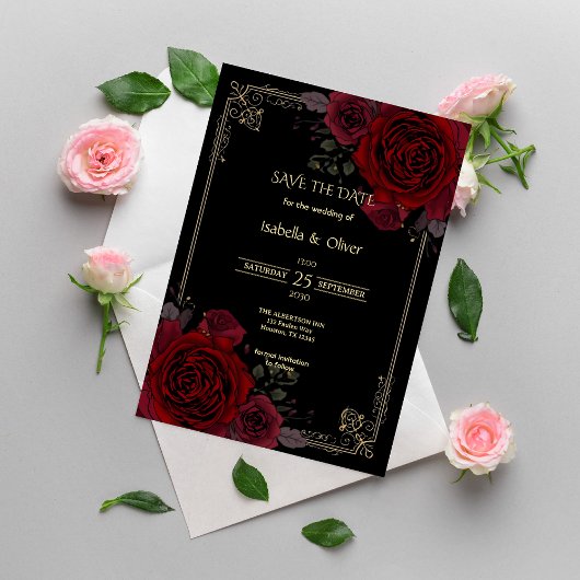 Gothic Romance Elegant Wedding Save The Date