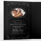 Gothic Romance Halloween (foto) "Samen met" Drieluik Uitnodiging (Binnenzijde eerst)