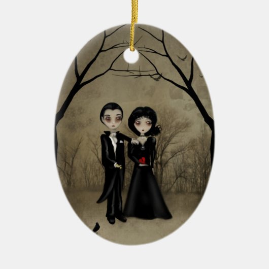 Gothic Romance kerstversiering Keramisch Ornament (Voorkant)