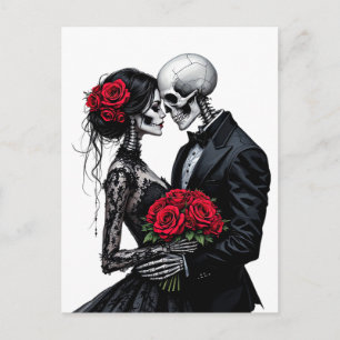 Gothic Romance Liefhebbers Huwelijks Kunst Ansicht Briefkaart