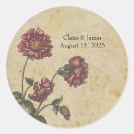 Gothic Romance Trouwstickers – Donker & Elegant Ronde Sticker
