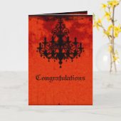Gothic Romance Victoriaans Chandelier Wedding Kaart (Gele Bloem)