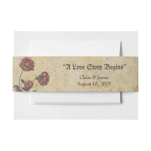 Gothic Romance Wedding Belly Band – Dark & Elegant Uitnodigingen Wikkel (Voorkant Voorbeeld)