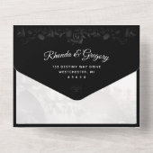 Gothic Romance Wedding - Menu RSVP "Samen met" All In One Uitnodiging (Achterkant)