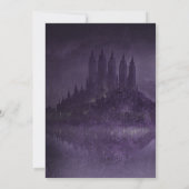 Gothic Romance Wedding Purple Silver Velvet  Kaart (Achterkant)